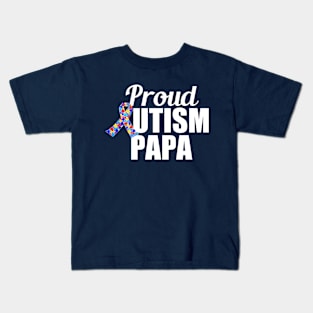 Proud Autism Papa Kids T-Shirt